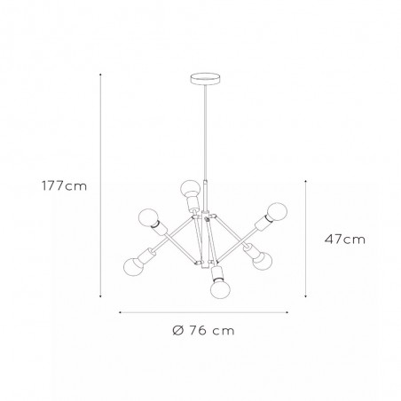 Lámpara de araña Lester (6 luces)