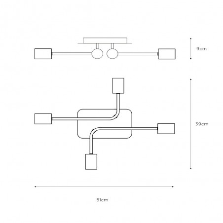 Plafón de techo Lester (4 luces)