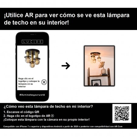 Plafón de techo Anaka (3 luces)