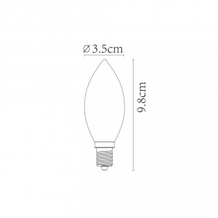 Bombilla filamentos LED E14 Ámbar C35 (3W)