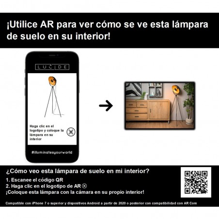 Lámpara de pie retro Álvaro