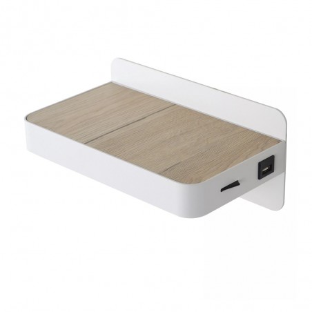 Aplique LED con repisa y USB Atkin (6W)