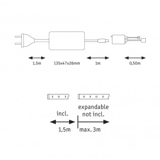 Tira LED 1.5 metros MaxLED Basic Set RGBW IP44 (18W)