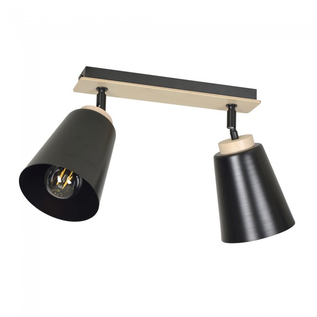Regleta de techo Tasla Negro (2 luces)