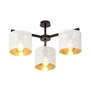 Plafón de techo Rivera Blanco/Oro (3 luces)