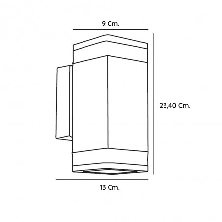 Aplique de pared exterior Elm Doble