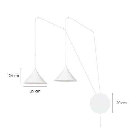 Aplique de pared Cerremo Negro (2 luces)