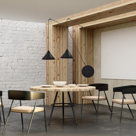 Aplique de pared Cerremo Negro (2 luces)