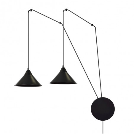 Aplique de pared Cerremo Negro (2 luces)