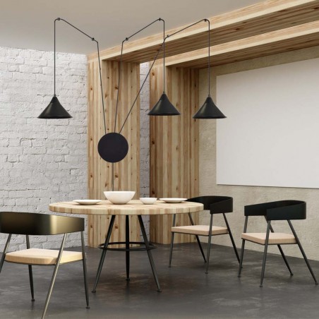 Aplique de pared Cerremo Negro (3 luces)