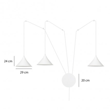 Aplique de pared Cerremo Negro (3 luces)