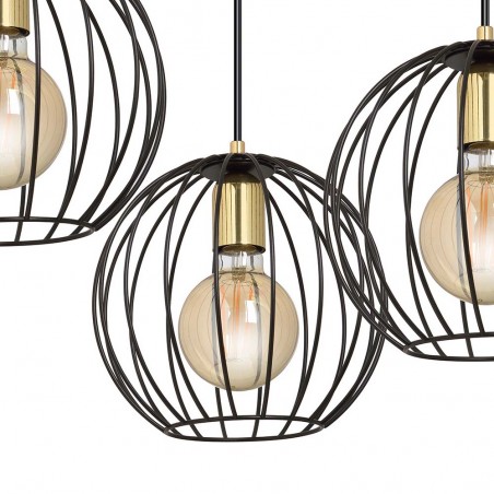 Lámpara colgante Balora Negro (3 luces)