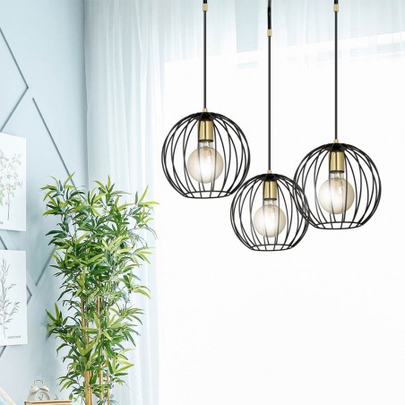 Lámpara colgante Balora Negro (3 luces)