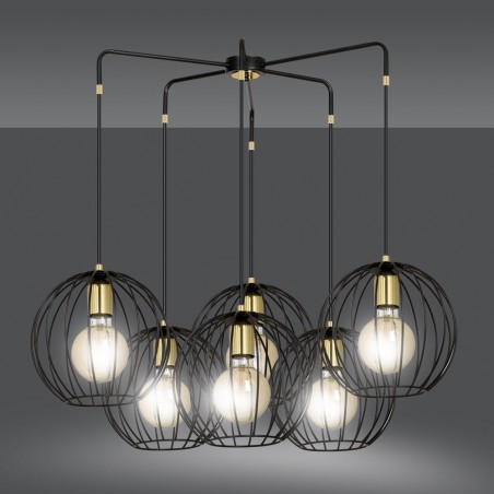 Lámpara colgante Balora Negro (6 luces)