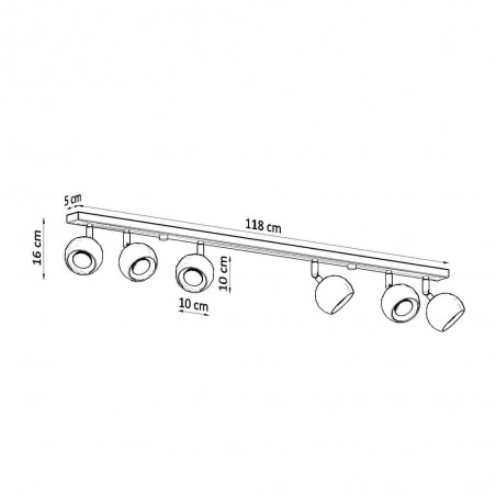Regleta de techo Oculare (6 luces)