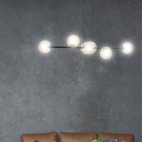 Lámpara de techo Palma Ámbar (6 luces)