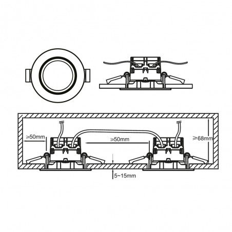 Empotrable de techo LED Fremont 3-Kit (5,5W)