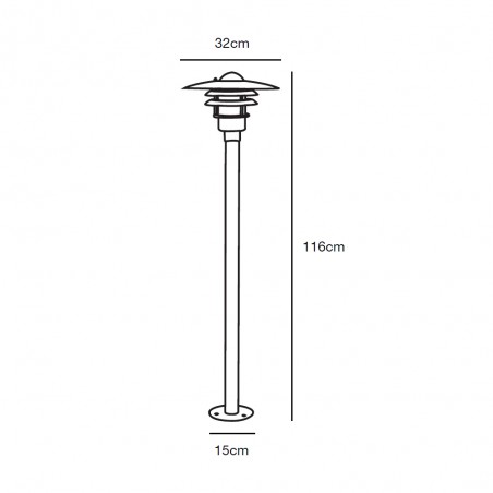 Baliza de exterior galvanizada Lonstrup
