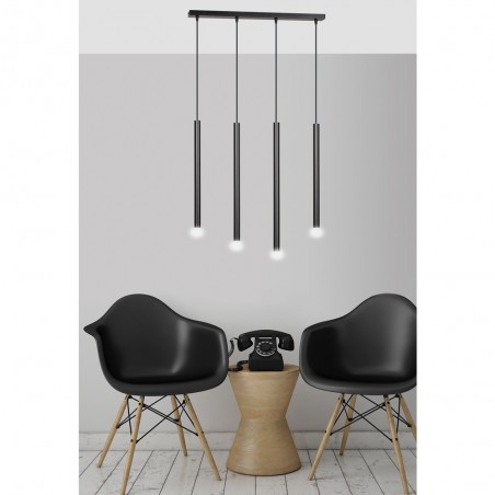 Regleta de techo Tizo Negro (4 luces)