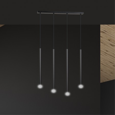 Regleta de techo Tizo Negro (4 luces)