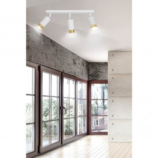 Regleta de focos Mura Blanco/Oro (3 luces)