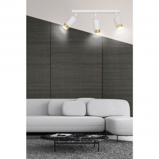 Regleta de focos Mura Blanco/Oro (3 luces)