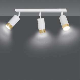 Regleta de focos Mura Blanco/Oro (3 luces)
