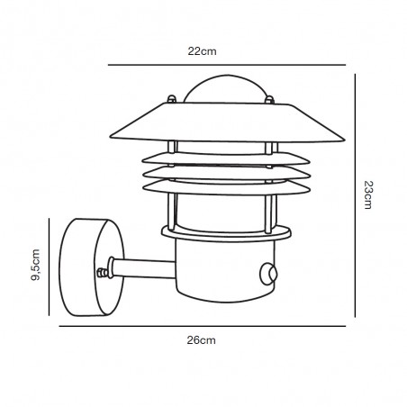 Aplique de exterior con sensor Vejers Up Galvanizado