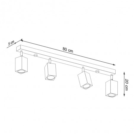 Regleta de techo Keke (4 Luces)