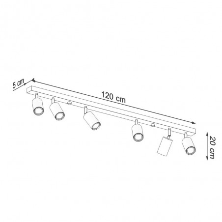 Regleta de techo Berg (6 Luces)