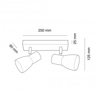 Regleta de techo Lan (2 luces)