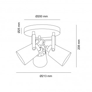 Plafón de techo Dera (3 luces)