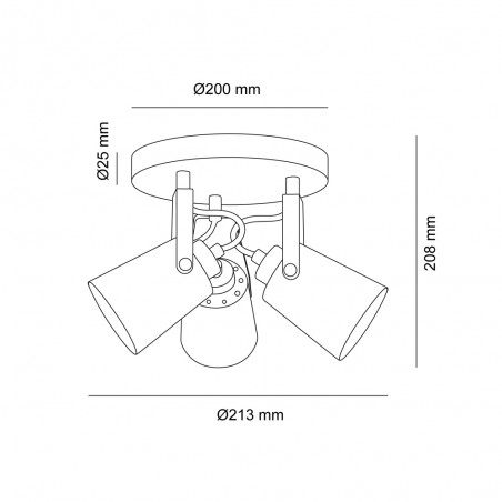 Plafón de techo Dera (3 luces)