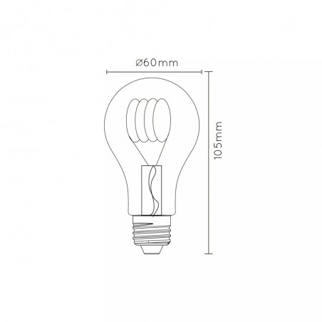Bombilla filamentos crepuscular LED E27 Ámbar A60 (5W)
