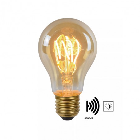 Bombilla filamentos crepuscular LED E27 Ámbar A60 (5W)