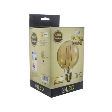 Bombilla LED E27 G125 Caramelo (8W)