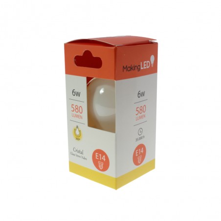 Bombilla LED E14 G45 Milky (6W)