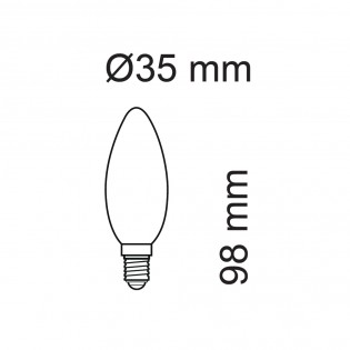 Bombilla LED E14 C35 Milky (6W)