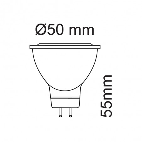 Pack 2 x Bombilla LED GU5.3 MR16 12V (5W)