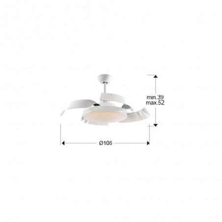 Ventilador LED con aspas plegables Enzo CCT (36W)