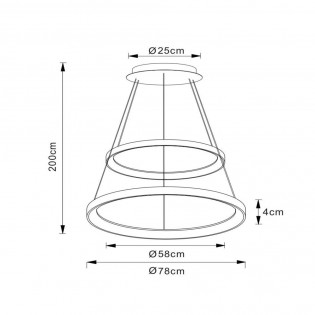 Lámpara colgante LED Vidal (92W)