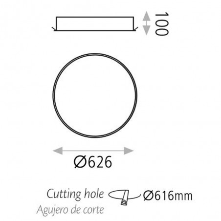 Plafón de techo empotrable Led Isia (55W)