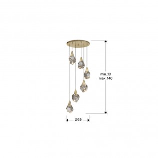 Lámpara colgante LED Aquaria (6x4W)