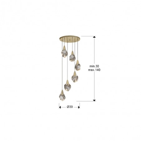 Lámpara colgante LED Aquaria (6x4W)