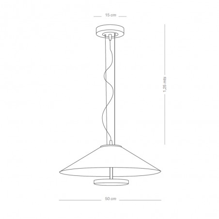 Lámpara colgante LED Rila Negro/Oro (32W)