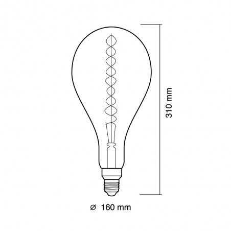 Bombilla LED E27 P160 Ámbar Dimmable (12W)