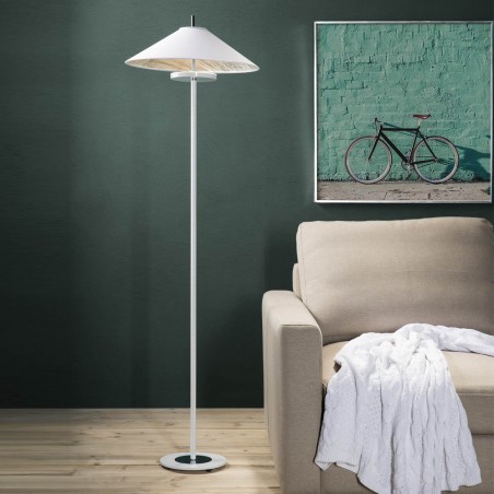 Lámpara de pie LED Rila Blanco/Plata (15W)