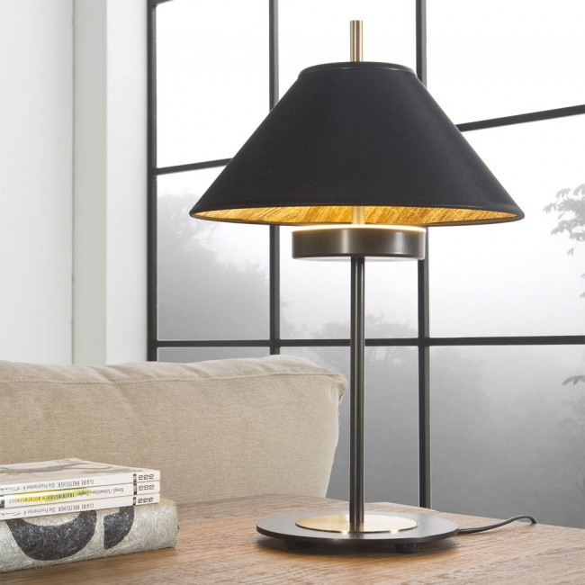 Lámpara de mesa LED Rila Negro/Oro (15W)