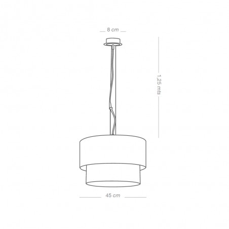 Lámpara colgante Seide Plata