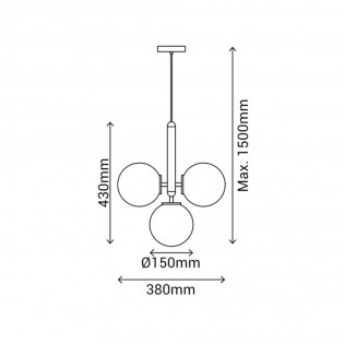 Lámpara colgante Musa Opal (4 luces)